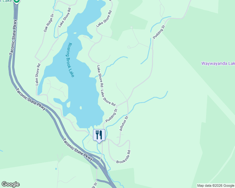 map of restaurants, bars, coffee shops, grocery stores, and more near 43 Arbutus Street in Putnam Valley