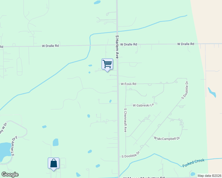 map of restaurants, bars, coffee shops, grocery stores, and more near 7220 West Palomino Trace in Monee