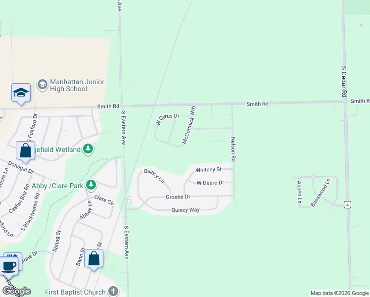 map of restaurants, bars, coffee shops, grocery stores, and more near 14940 Whitney Street in Manhattan