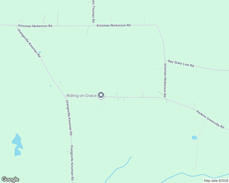 map of restaurants, bars, coffee shops, grocery stores, and more near 7261 Perkins Greenville Road in Kinsman