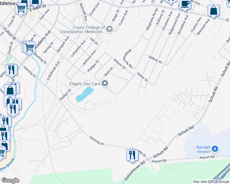 map of restaurants, bars, coffee shops, grocery stores, and more near 20 Beers Drive in Middletown