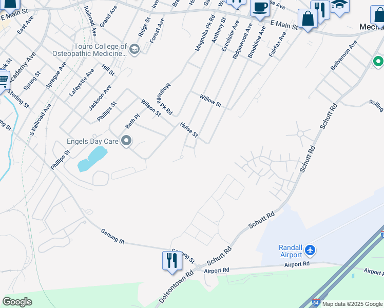map of restaurants, bars, coffee shops, grocery stores, and more near 29 Evan Court in Middletown