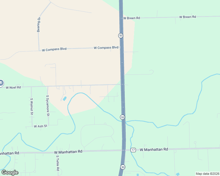 map of restaurants, bars, coffee shops, grocery stores, and more near 19226 West Noel Road in Elwood