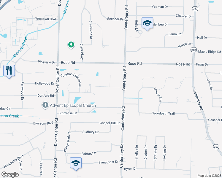 map of restaurants, bars, coffee shops, grocery stores, and more near 26391 Strawberry Lane in Westlake