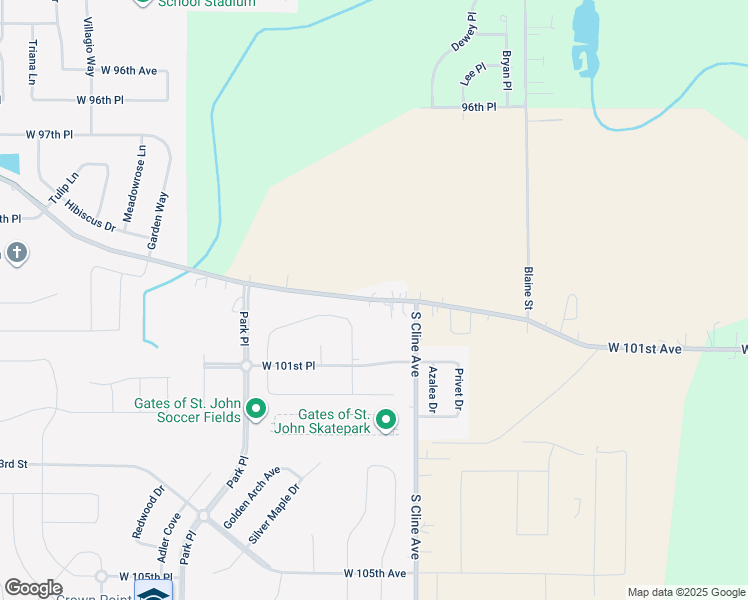 map of restaurants, bars, coffee shops, grocery stores, and more near 8305 West 101st Avenue in St. John