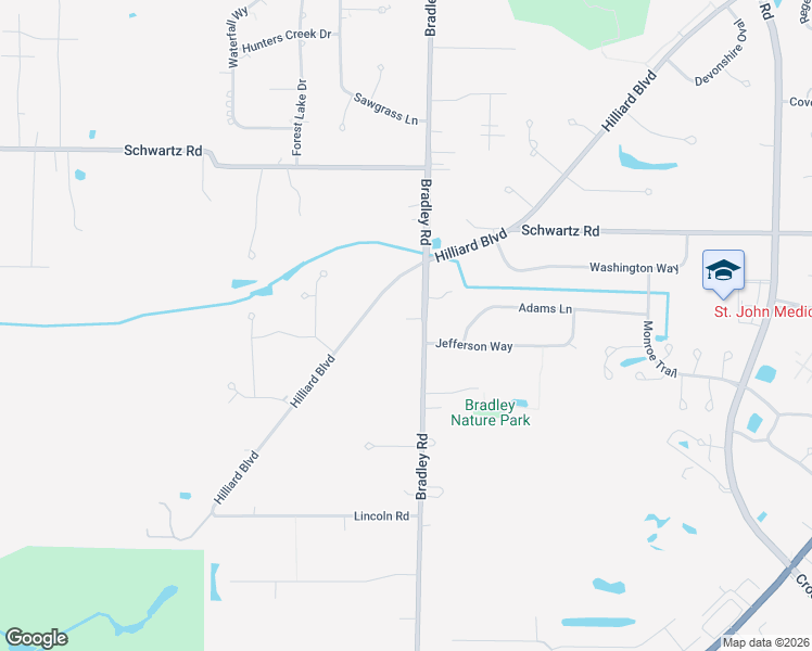map of restaurants, bars, coffee shops, grocery stores, and more near 3524 Bradley Road in Westlake