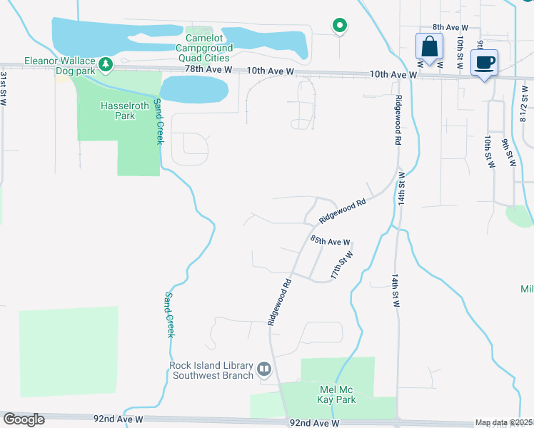 map of restaurants, bars, coffee shops, grocery stores, and more near 26 Partridge Cir in Rock Island