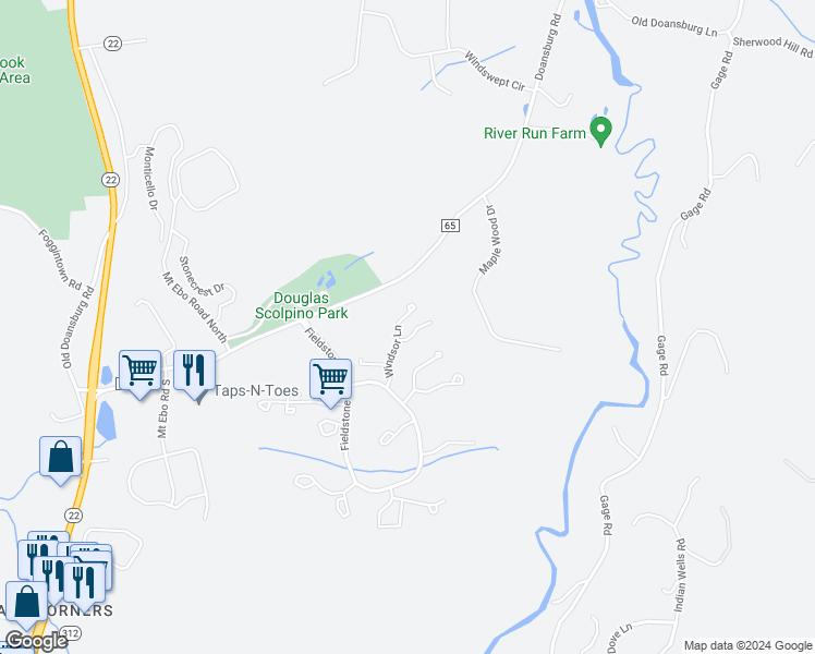 map of restaurants, bars, coffee shops, grocery stores, and more near 701 Essex Court in Brewster