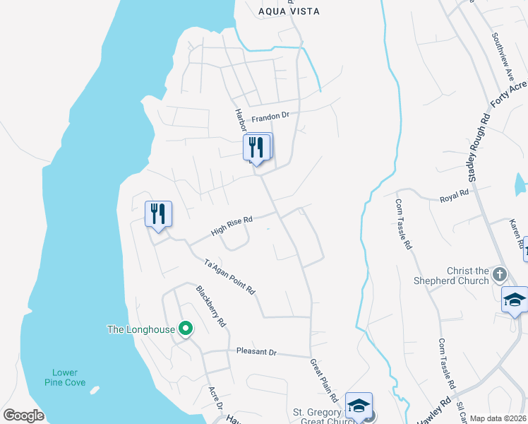 map of restaurants, bars, coffee shops, grocery stores, and more near 178A Great Plain Road in Danbury