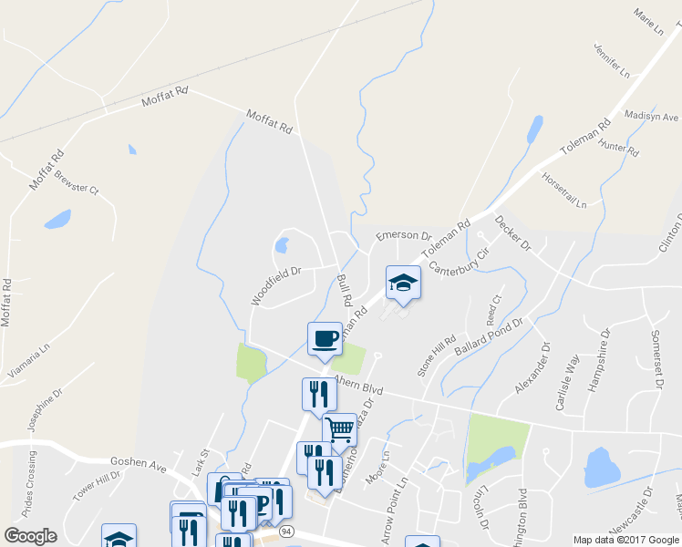 map of restaurants, bars, coffee shops, grocery stores, and more near 14 Bull Road in Washingtonville