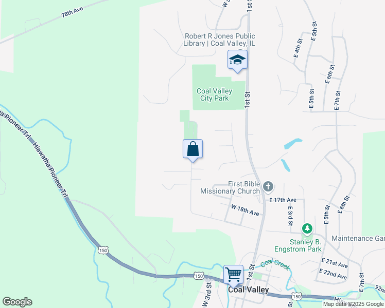 map of restaurants, bars, coffee shops, grocery stores, and more near 730 West 5th Street in Coal Valley
