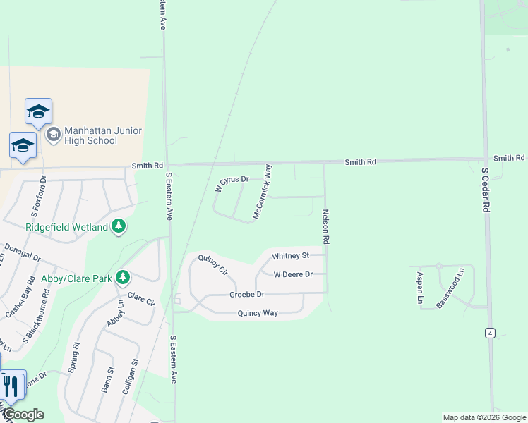map of restaurants, bars, coffee shops, grocery stores, and more near 14931 Carver Crossing in Manhattan