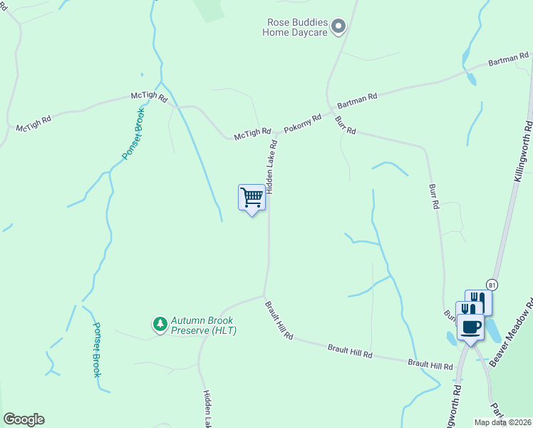 map of restaurants, bars, coffee shops, grocery stores, and more near 59 Hidden Lake Road in Haddam