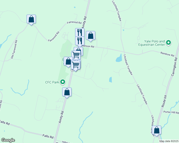 map of restaurants, bars, coffee shops, grocery stores, and more near 55 Sargent Dr in Bethany
