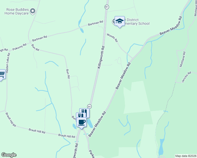 map of restaurants, bars, coffee shops, grocery stores, and more near 882 Killingworth Road in Haddam