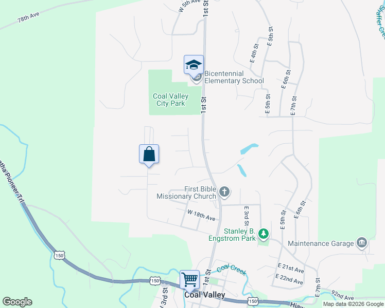 map of restaurants, bars, coffee shops, grocery stores, and more near 1407 West 2nd Street in Coal Valley