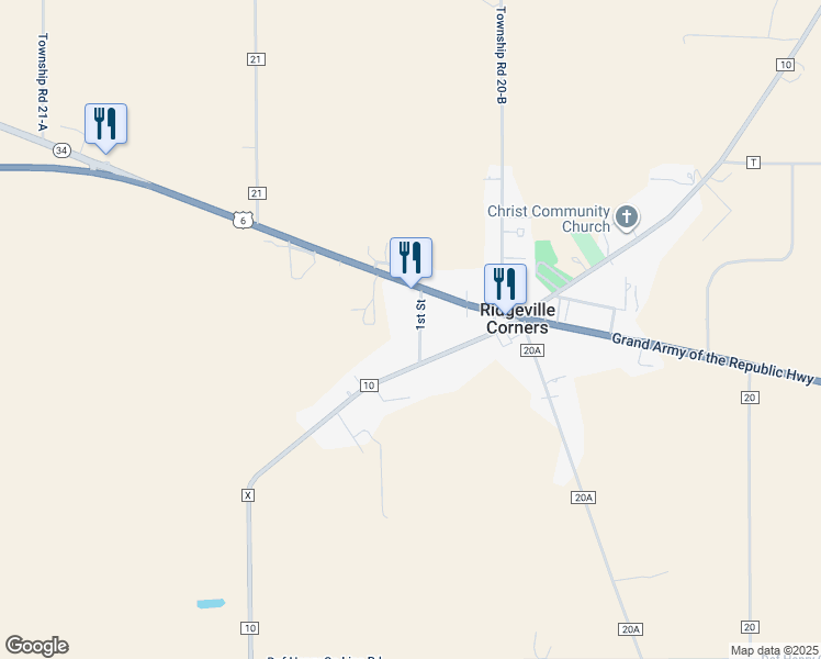 map of restaurants, bars, coffee shops, grocery stores, and more near 669 1st Street in Napoleon