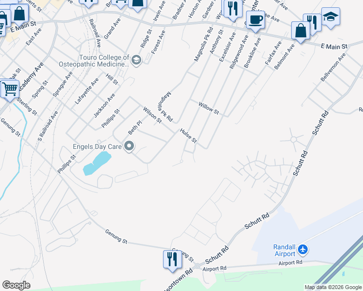 map of restaurants, bars, coffee shops, grocery stores, and more near 16 Mayer Drive in Middletown