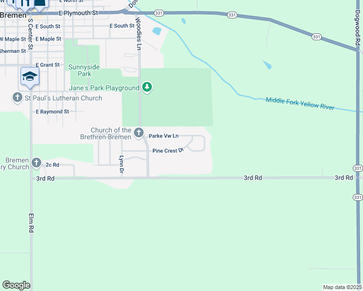 map of restaurants, bars, coffee shops, grocery stores, and more near 101-323 Pine Crest Dr in Bremen