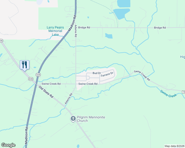 map of restaurants, bars, coffee shops, grocery stores, and more near 57 Bud Drive in Middlefield