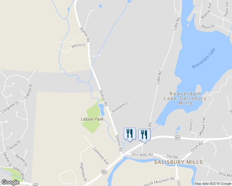 map of restaurants, bars, coffee shops, grocery stores, and more near 50 Station Road in Beaverdam Lake-Salisbury Mills