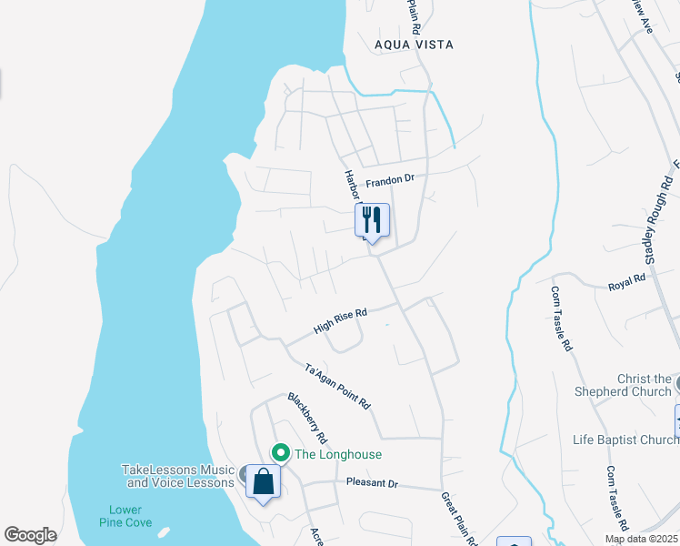 map of restaurants, bars, coffee shops, grocery stores, and more near 6 Vista Street in Danbury