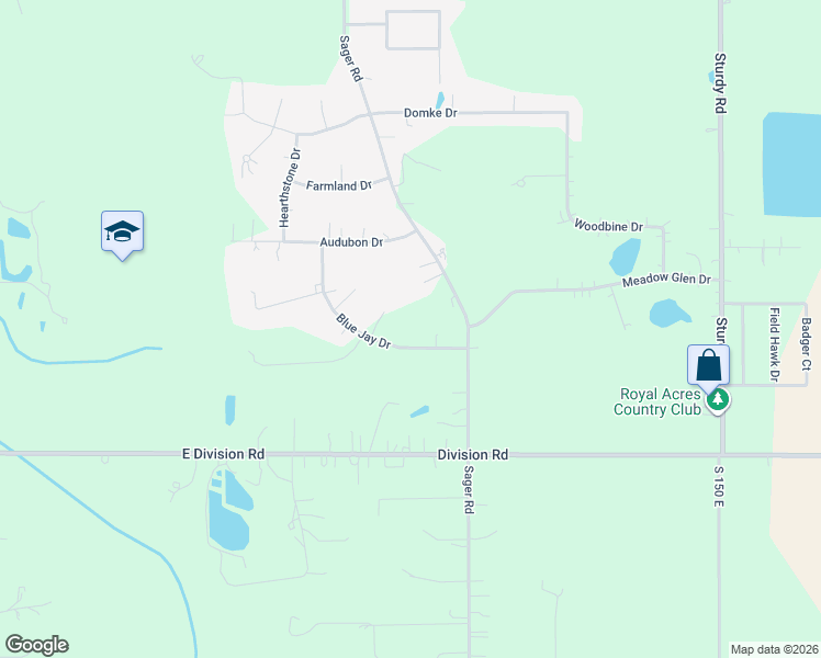 map of restaurants, bars, coffee shops, grocery stores, and more near 3240-3398 Blue Jay Drive in Valparaiso