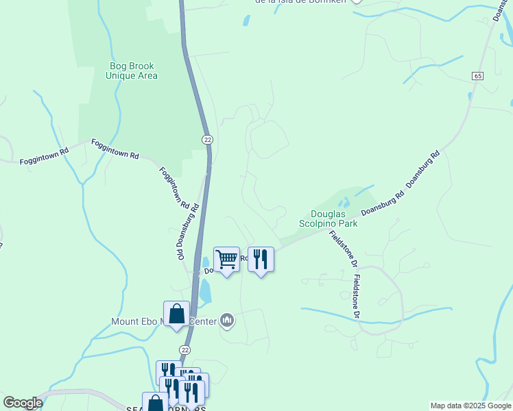 map of restaurants, bars, coffee shops, grocery stores, and more near 2109 Stonecrest Drive in Brewster