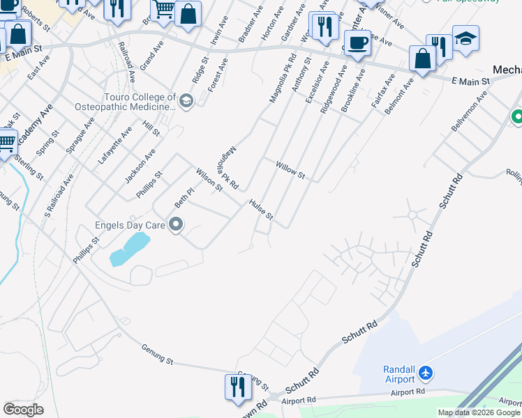 map of restaurants, bars, coffee shops, grocery stores, and more near 16 Mayer Drive in Middletown