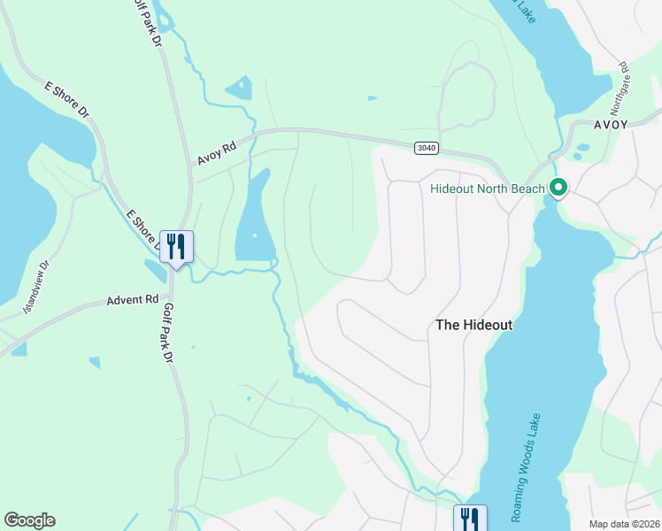 map of restaurants, bars, coffee shops, grocery stores, and more near 1633 Ridgeview Drive in Lake Ariel