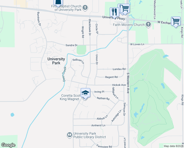 map of restaurants, bars, coffee shops, grocery stores, and more near 904 Union Drive in University Park