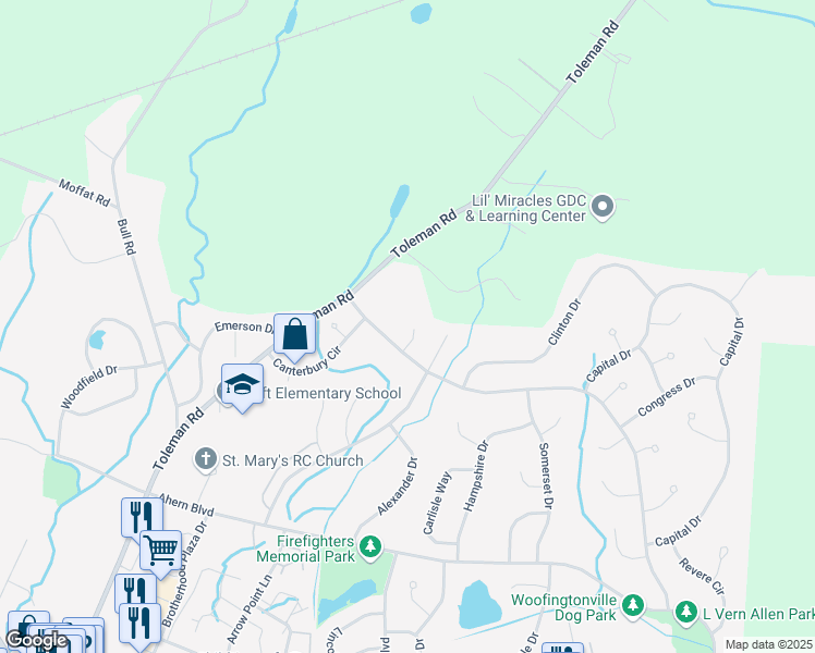 map of restaurants, bars, coffee shops, grocery stores, and more near 5 Yarmouth Court in Washingtonville