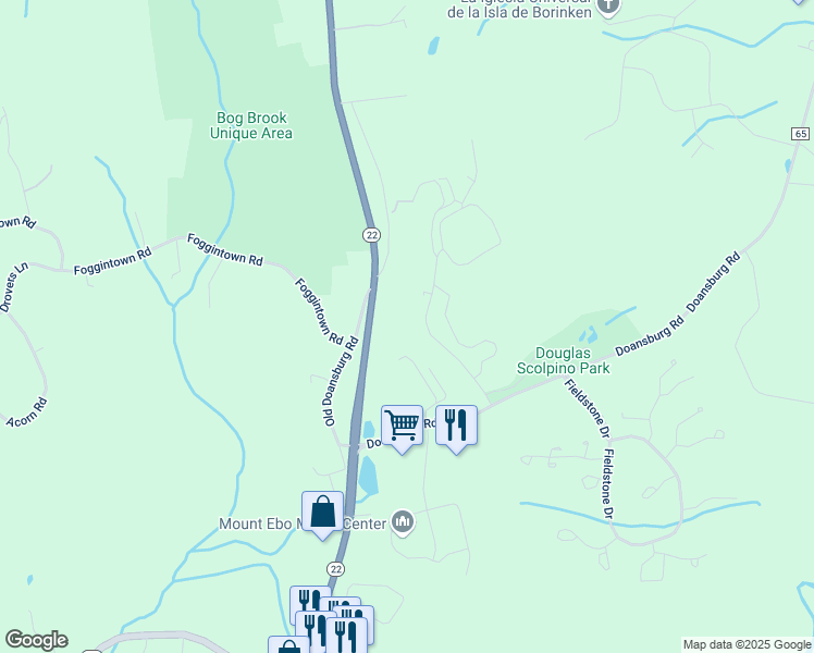 map of restaurants, bars, coffee shops, grocery stores, and more near 31 Mount Ebo Road North in Brewster