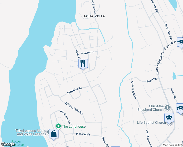 map of restaurants, bars, coffee shops, grocery stores, and more near 157 Great Plain Rd in Danbury