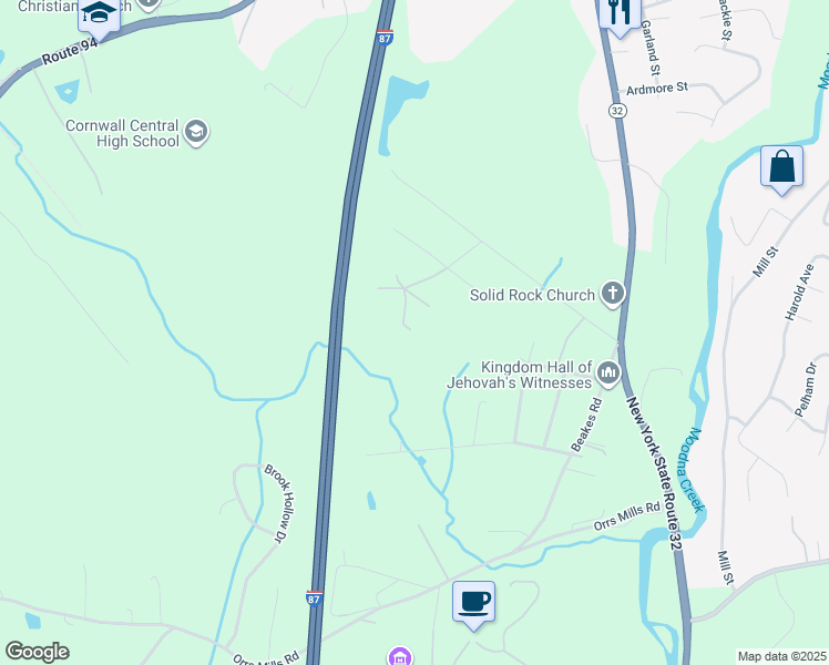 map of restaurants, bars, coffee shops, grocery stores, and more near 5 Townsend Street in New Windsor