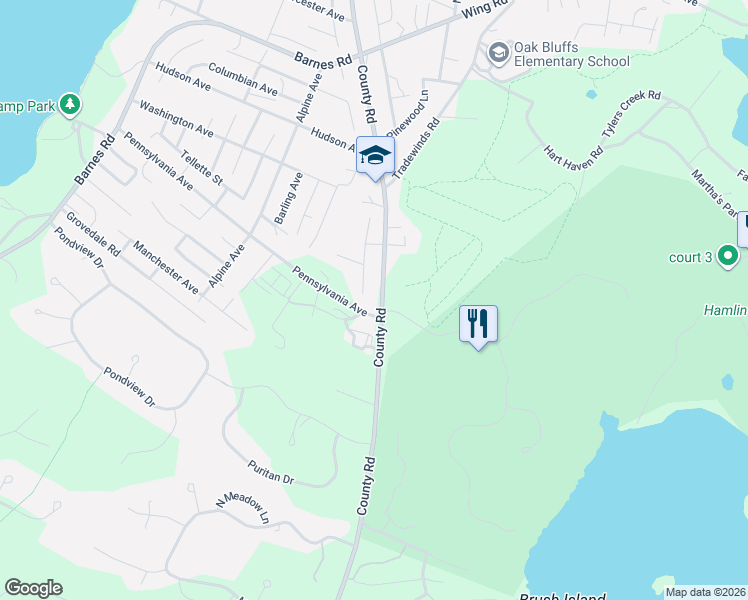 map of restaurants, bars, coffee shops, grocery stores, and more near 144 Tellette Street in Oak Bluffs