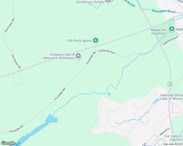 map of restaurants, bars, coffee shops, grocery stores, and more near 78 Pocatello Road in Middletown