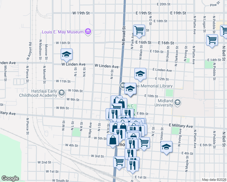 map of restaurants, bars, coffee shops, grocery stores, and more near 320 West 10th Street in Fremont