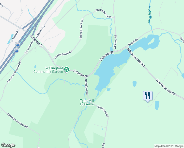 map of restaurants, bars, coffee shops, grocery stores, and more near 1151 East Center Street in Wallingford