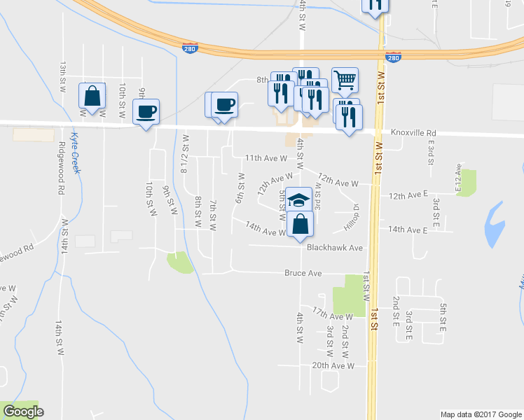 map of restaurants, bars, coffee shops, grocery stores, and more near 518 13th Avenue West in Milan
