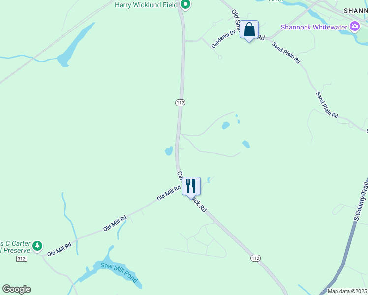 map of restaurants, bars, coffee shops, grocery stores, and more near 221 Carolina Back Road in Charlestown