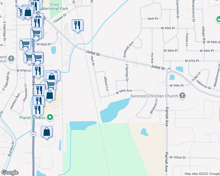 map of restaurants, bars, coffee shops, grocery stores, and more near 9867 Allison Ln in St John