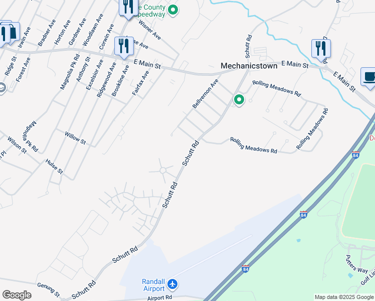 map of restaurants, bars, coffee shops, grocery stores, and more near 197 Schutt Road in Middletown