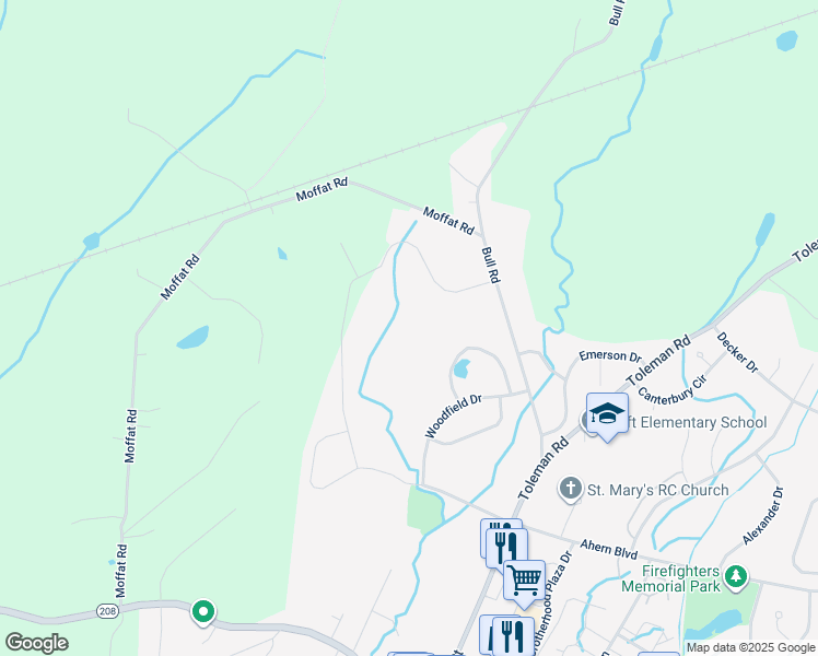 map of restaurants, bars, coffee shops, grocery stores, and more near 31 Bull Road in Washingtonville