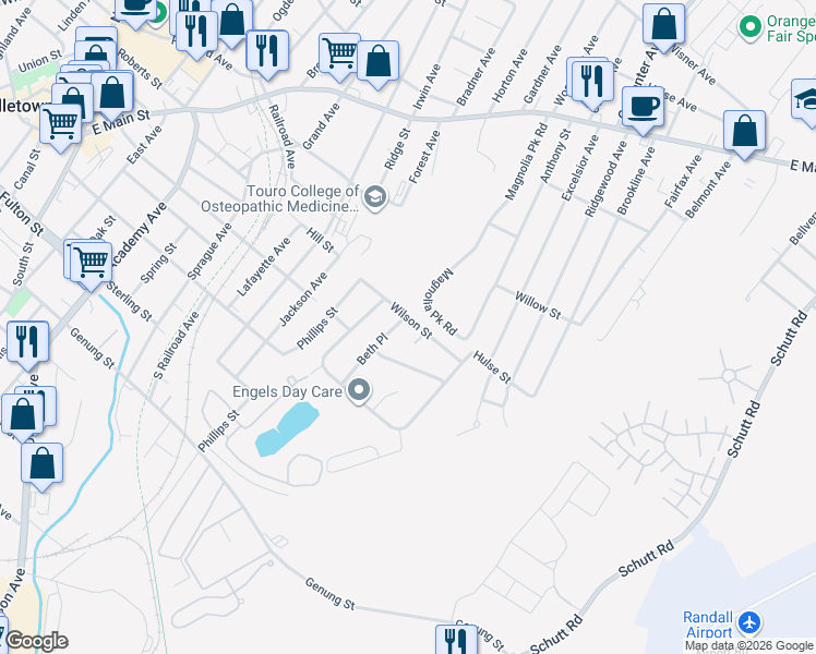 map of restaurants, bars, coffee shops, grocery stores, and more near 6 Beth Place in Middletown