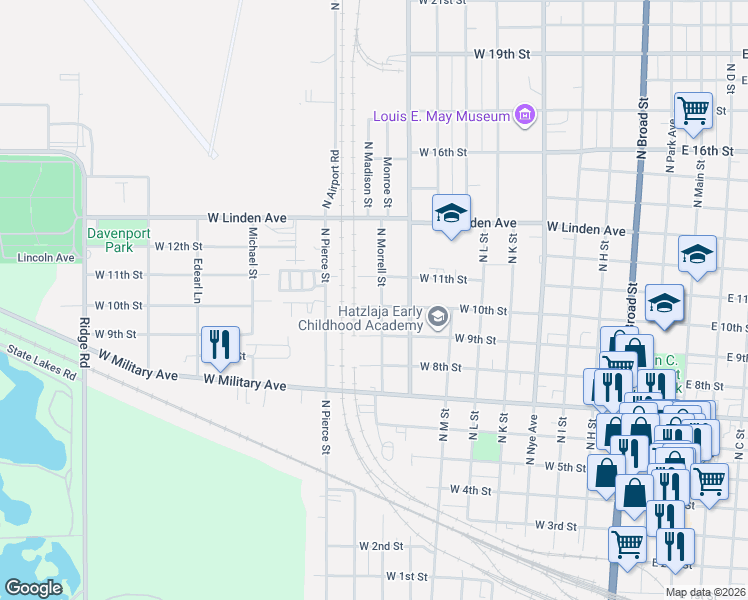 map of restaurants, bars, coffee shops, grocery stores, and more near 1014 West 10th Street in Fremont