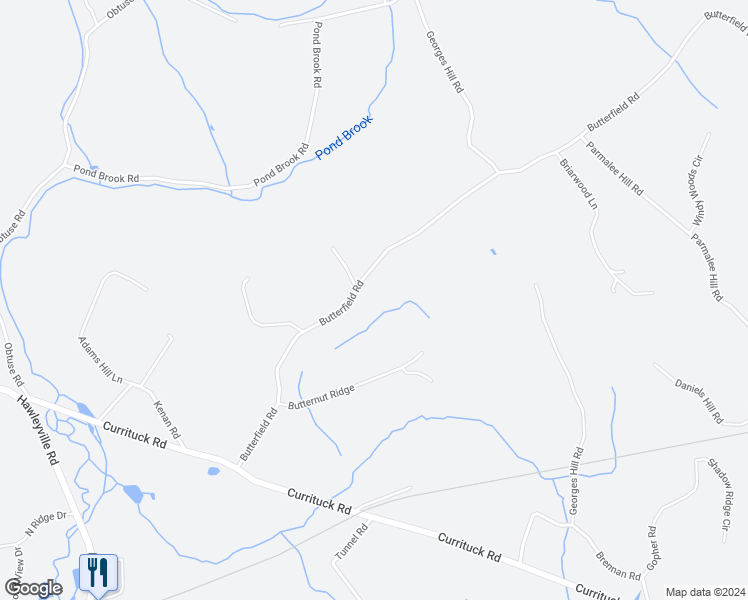map of restaurants, bars, coffee shops, grocery stores, and more near 20 Butterfield Road in Newtown