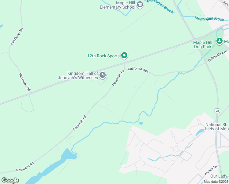 map of restaurants, bars, coffee shops, grocery stores, and more near 78 Pocatello Road in Middletown