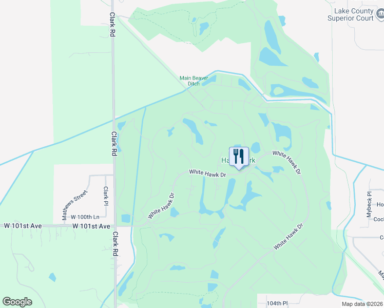 map of restaurants, bars, coffee shops, grocery stores, and more near 1614 Chalone Ct in Crown Point