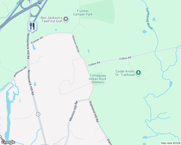 map of restaurants, bars, coffee shops, grocery stores, and more near 114 Maxson Hill Road in Hopkinton